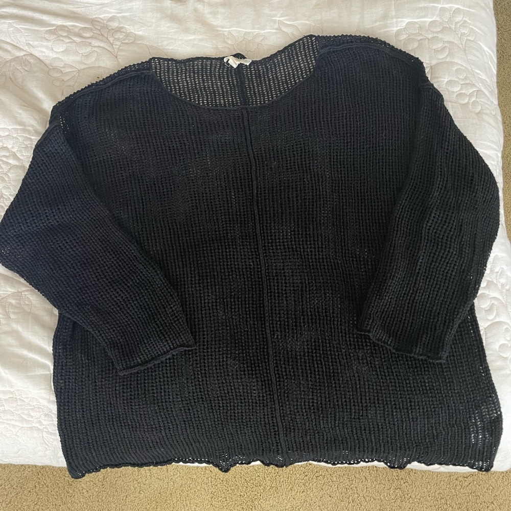 Eileen Fisher Black Linen Top